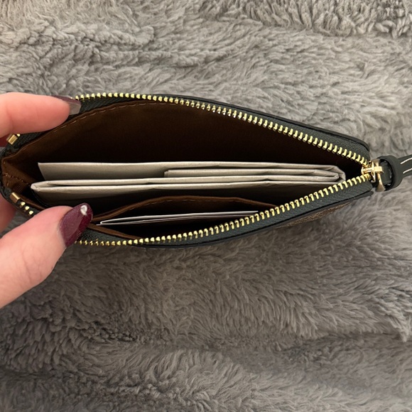 Coach Tan and Brown Logo Wristlet - Picture 3 of 3